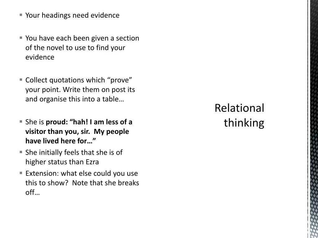 your headings need evidence