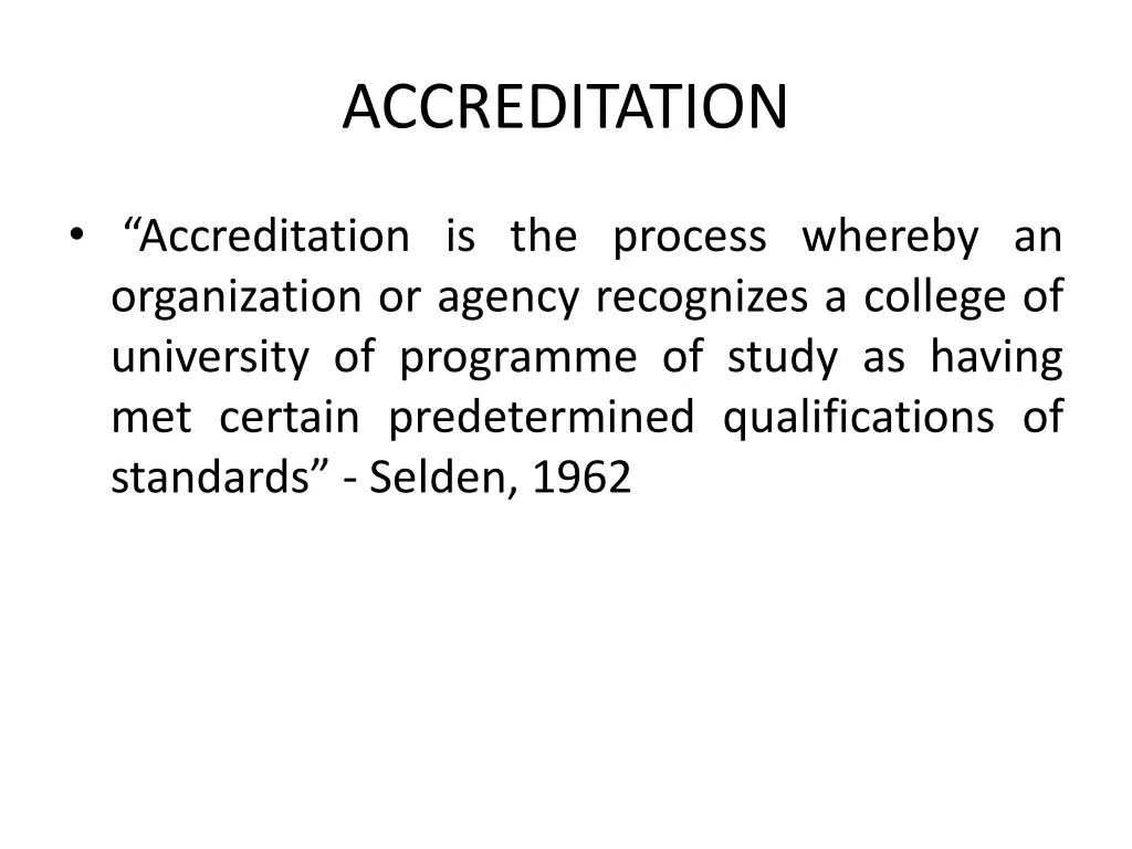 accreditation