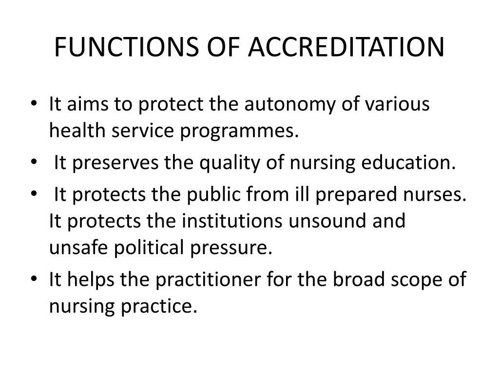 functions of accreditation