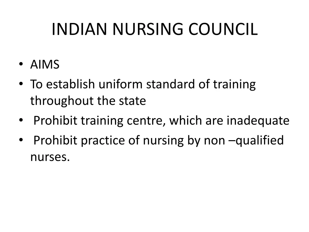 indian nursing council