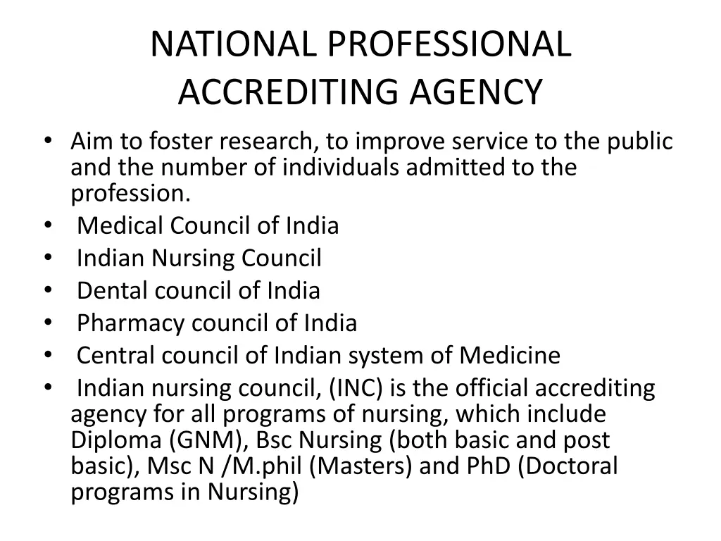 national professional accrediting agency