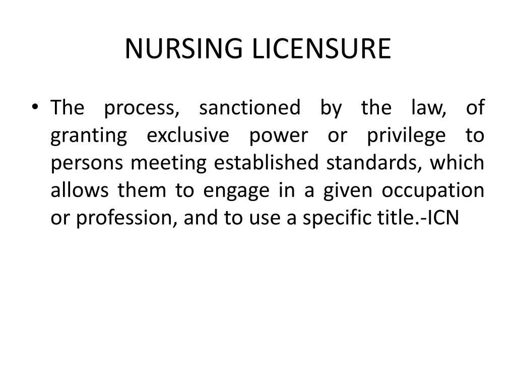 nursing licensure