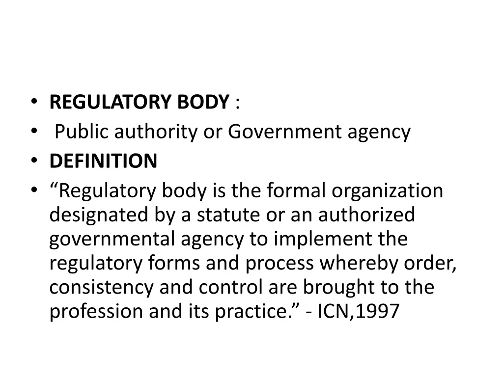 regulatory body public authority or government