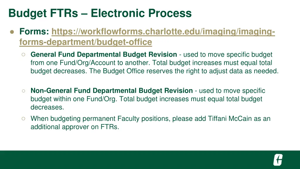 budget ftrs electronic process