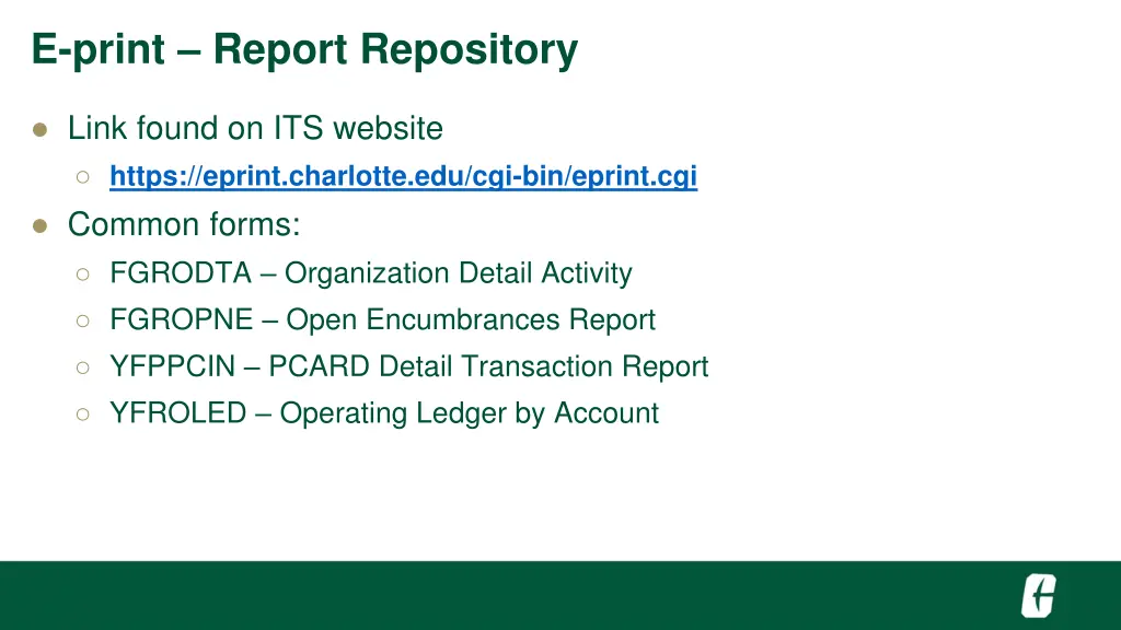 e print report repository