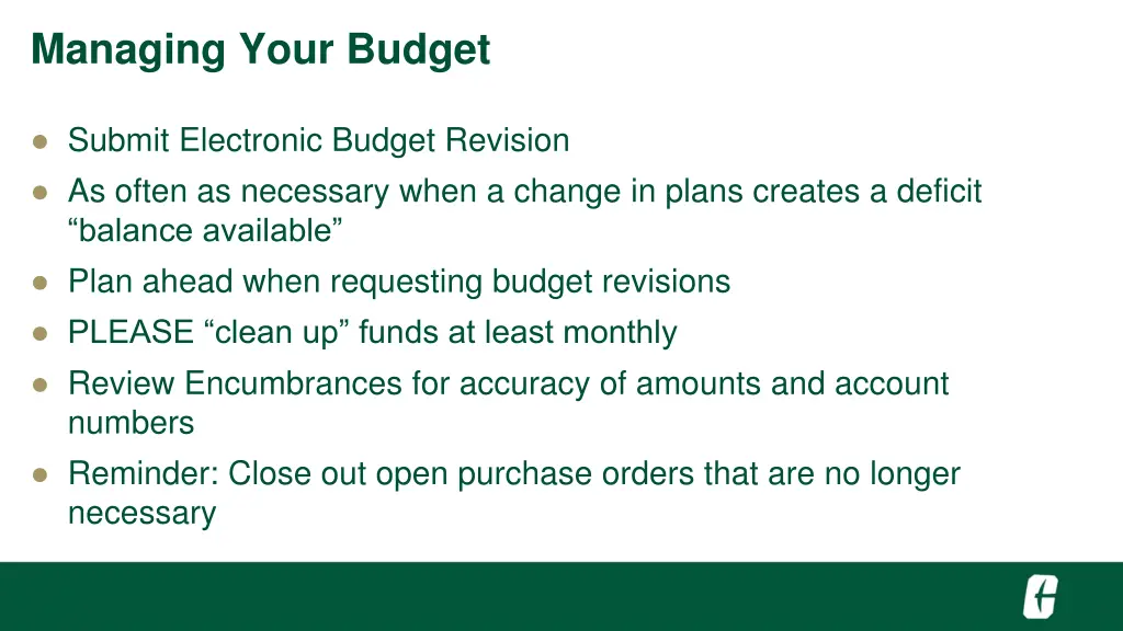 managing your budget