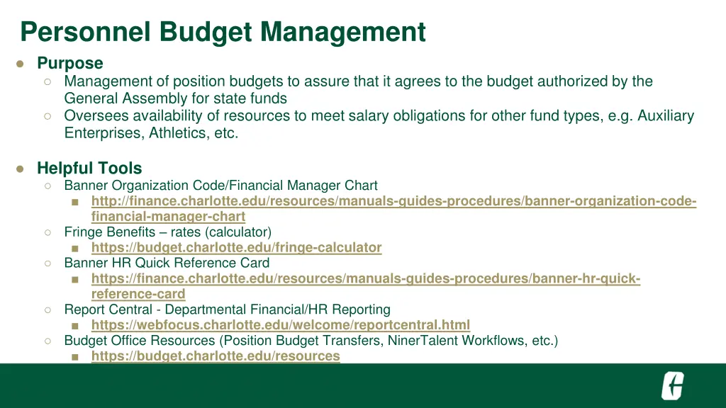 personnel budget management purpose management