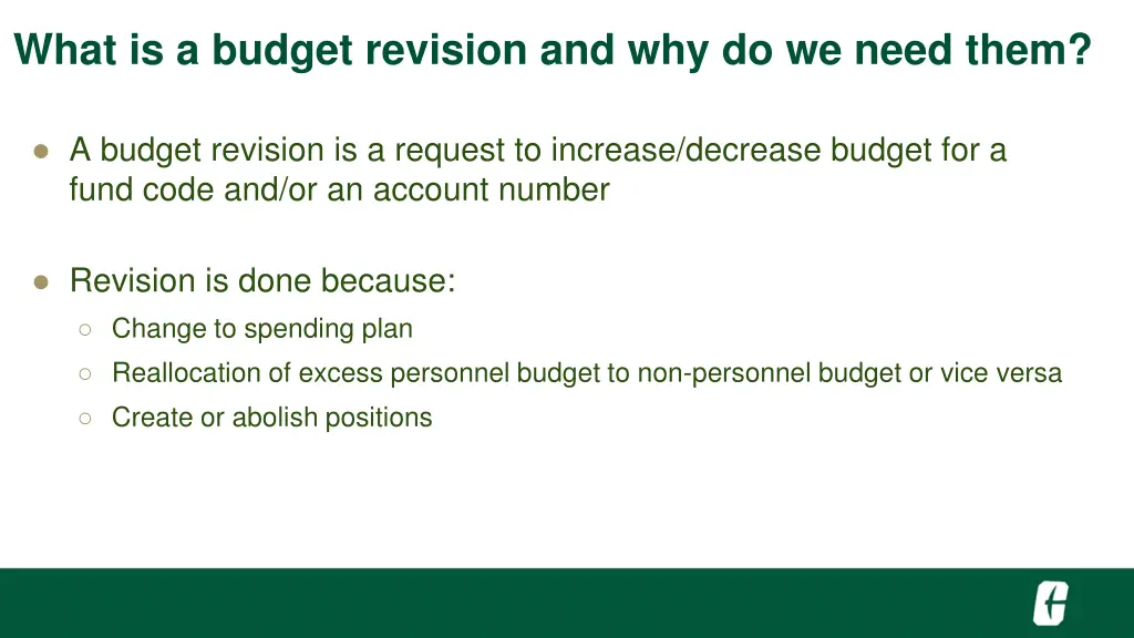 what is a budget revision and why do we need them