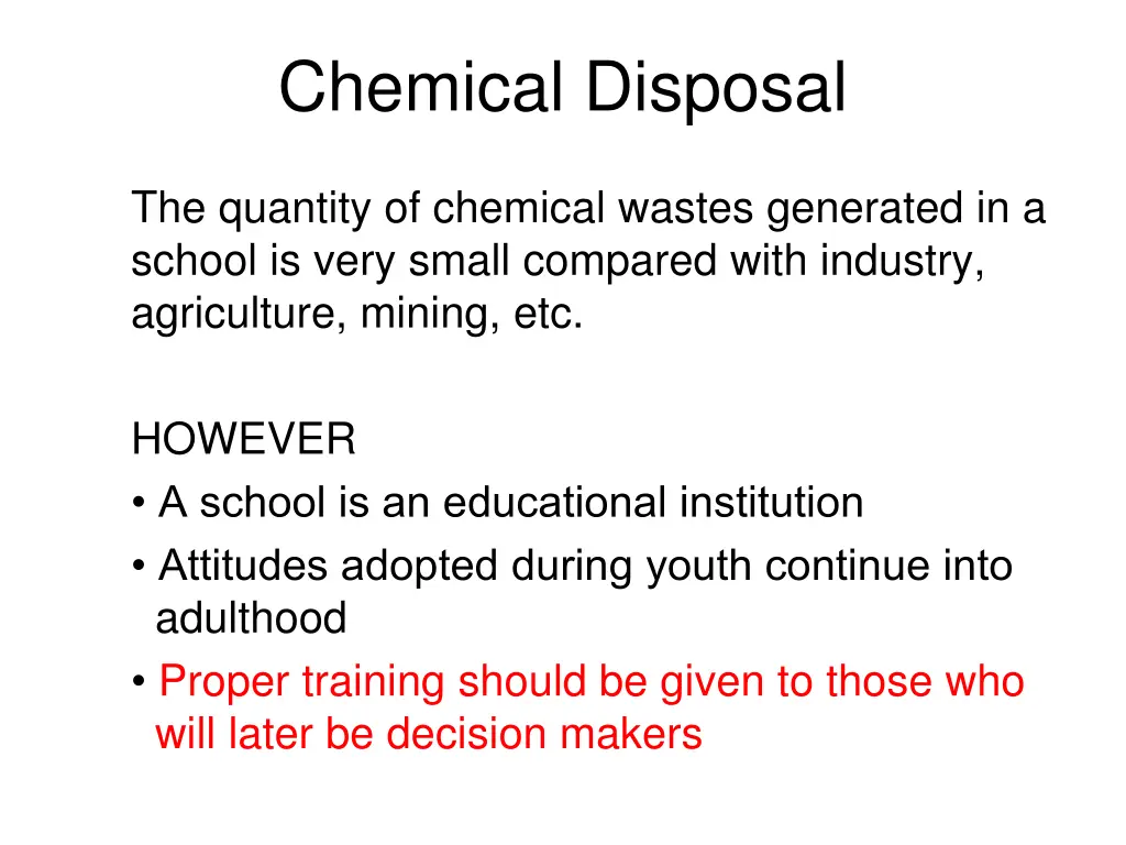 chemical disposal
