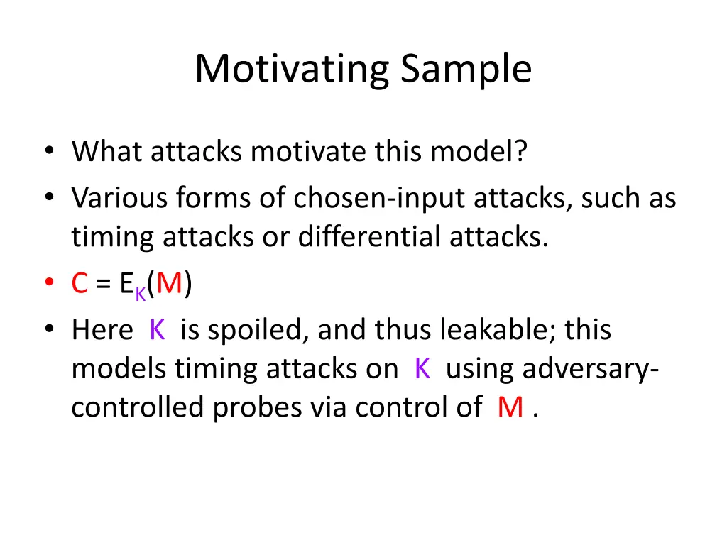 motivating sample