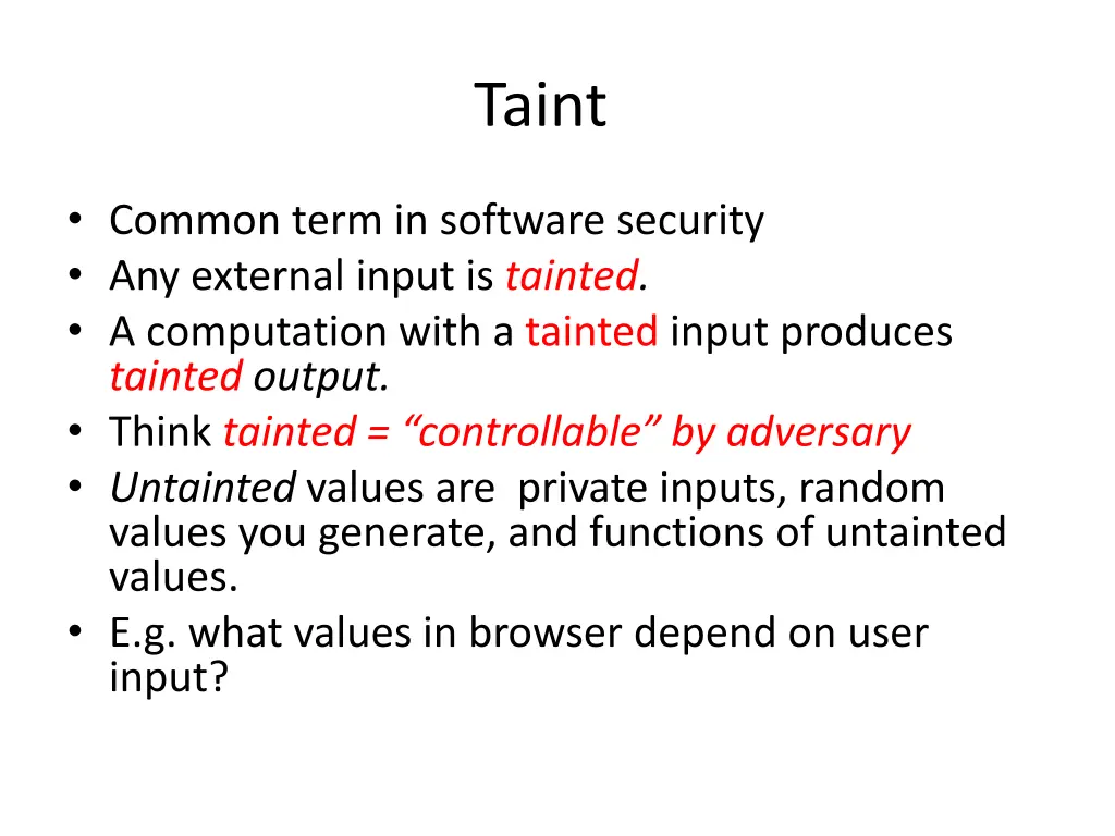 taint