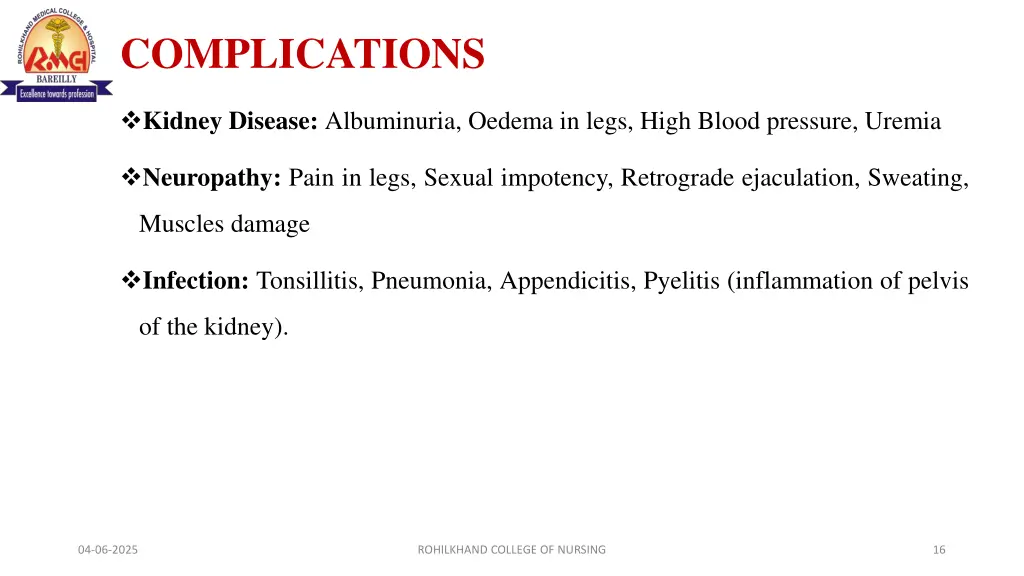 complications
