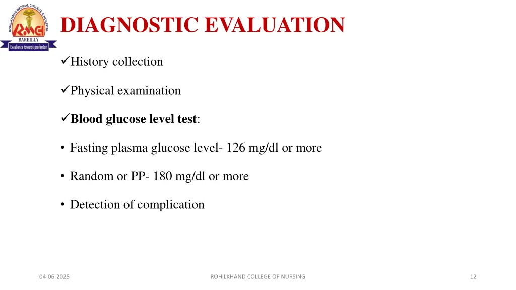 diagnostic evaluation