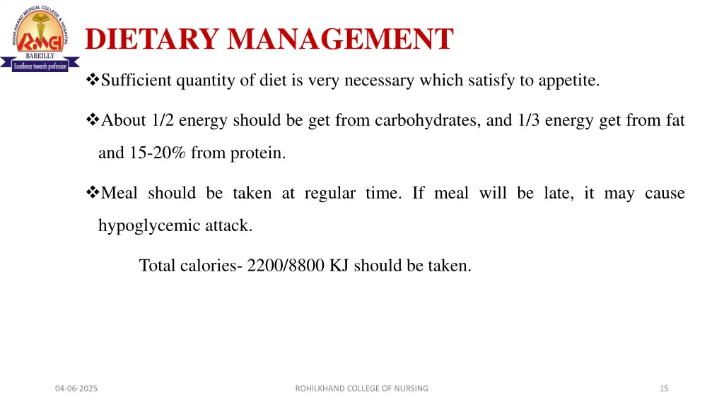 dietary management