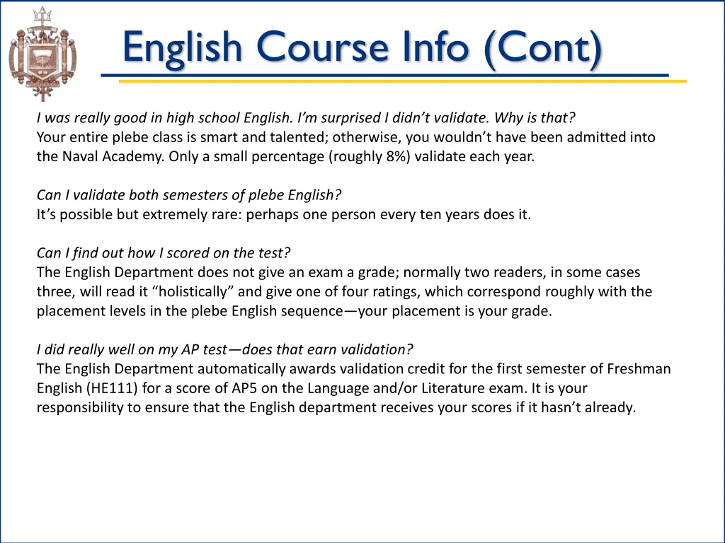 english course info cont