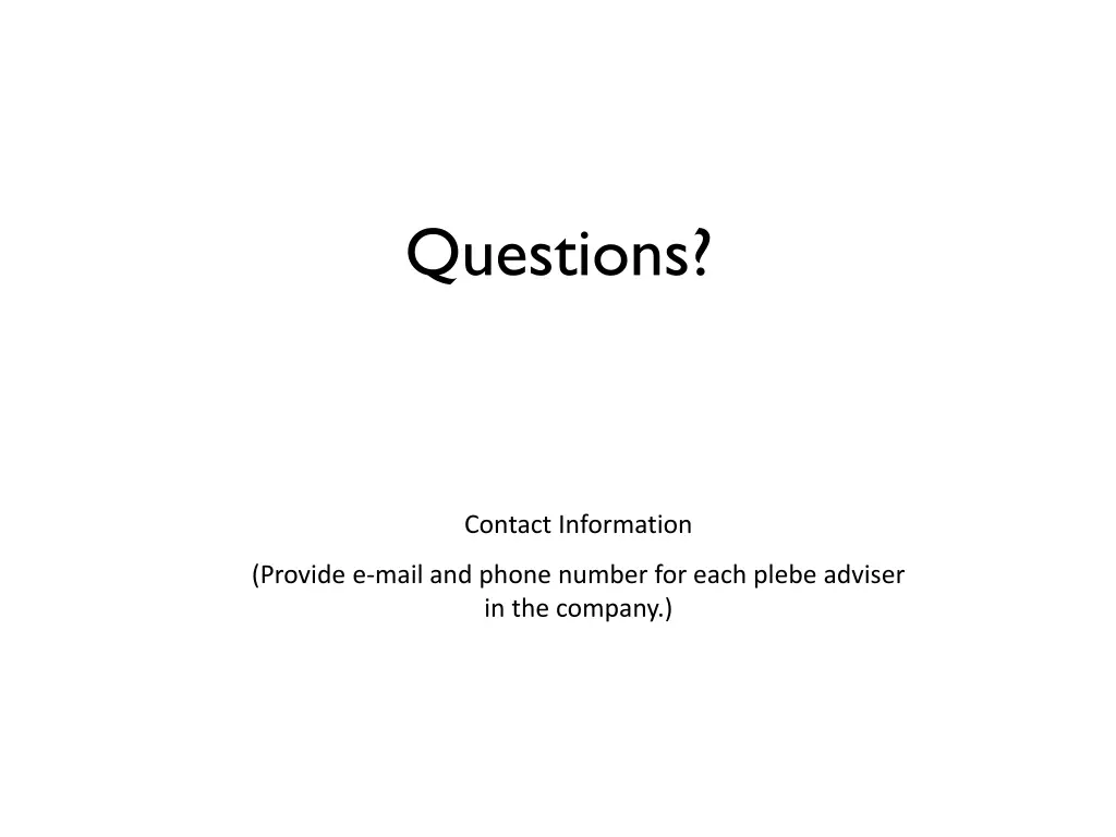 questions