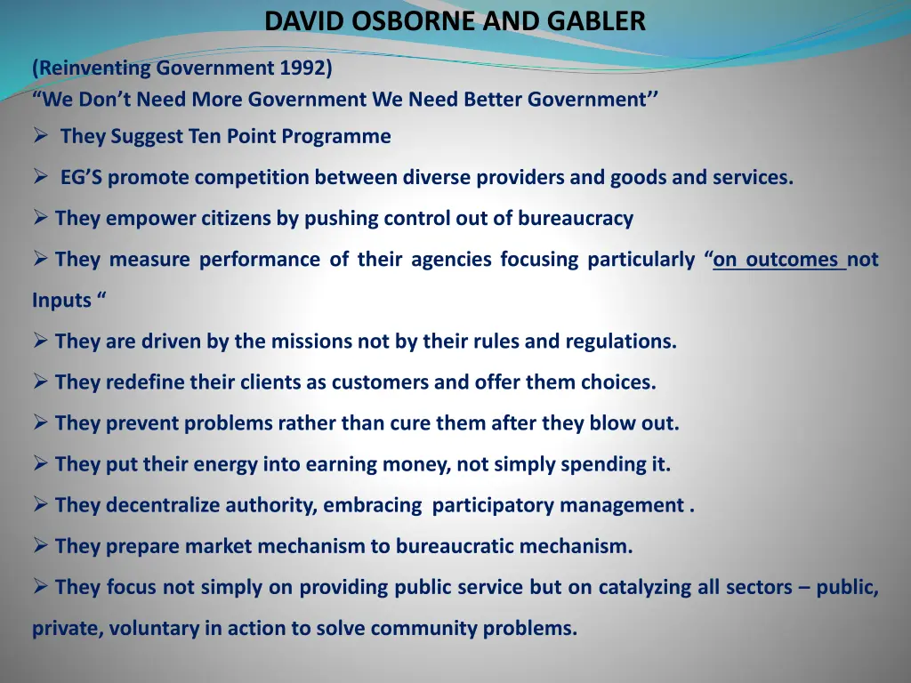 david osborne and gabler
