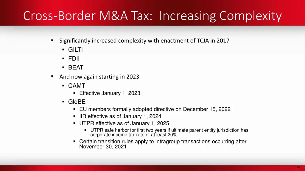 cross border m a tax increasing complexity