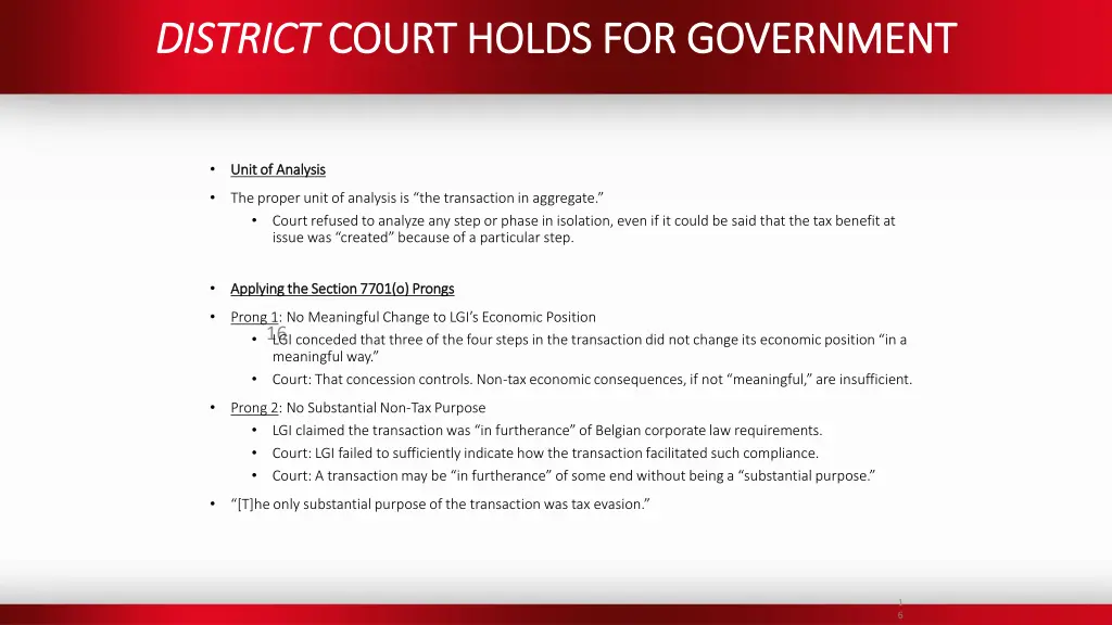 district district court holds for government