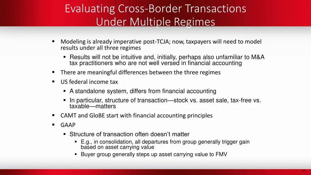 evaluating cross border transactions under