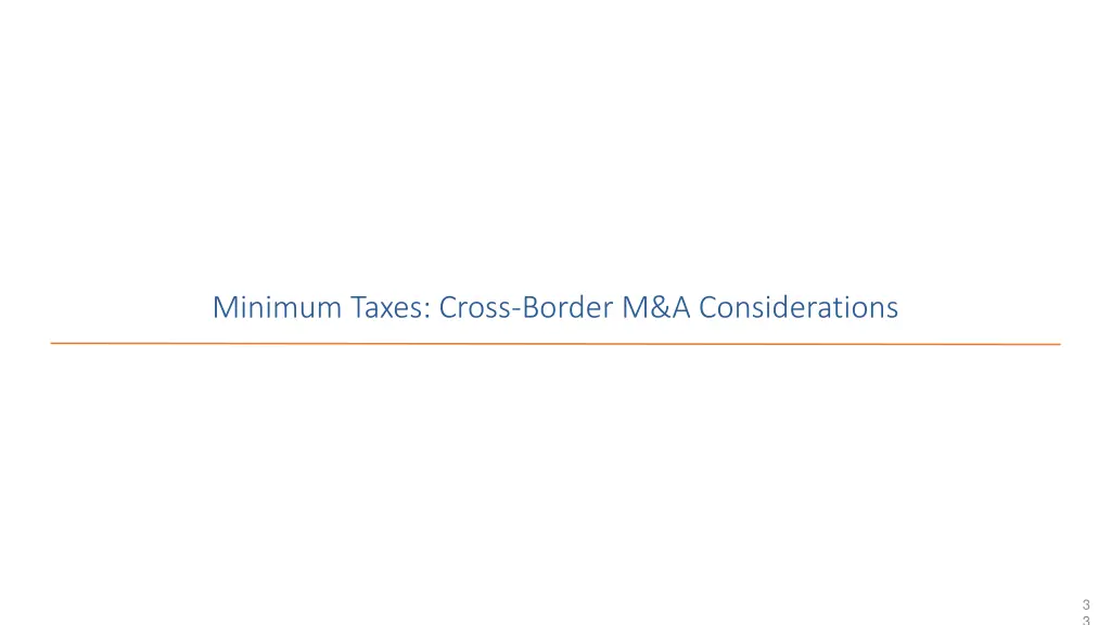 minimum taxes cross border m a considerations