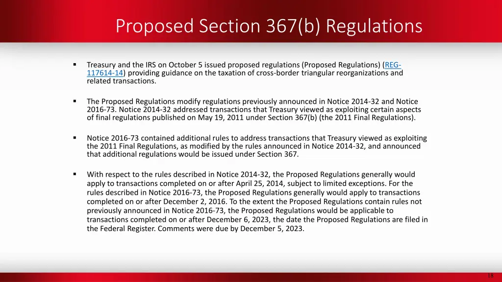 proposed section 367 b regulations 1