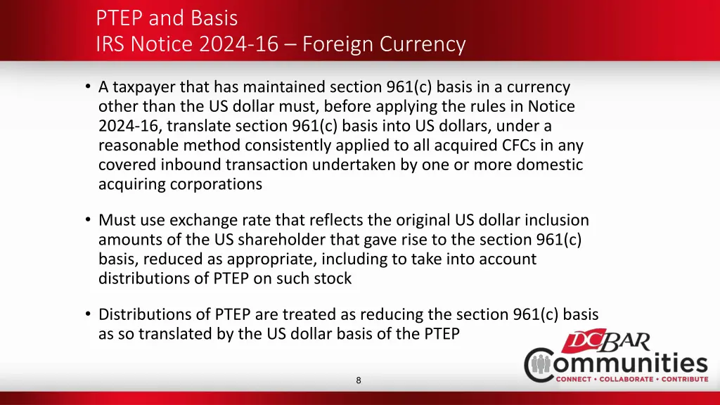 ptep and basis irs notice 2024 16 foreign currency