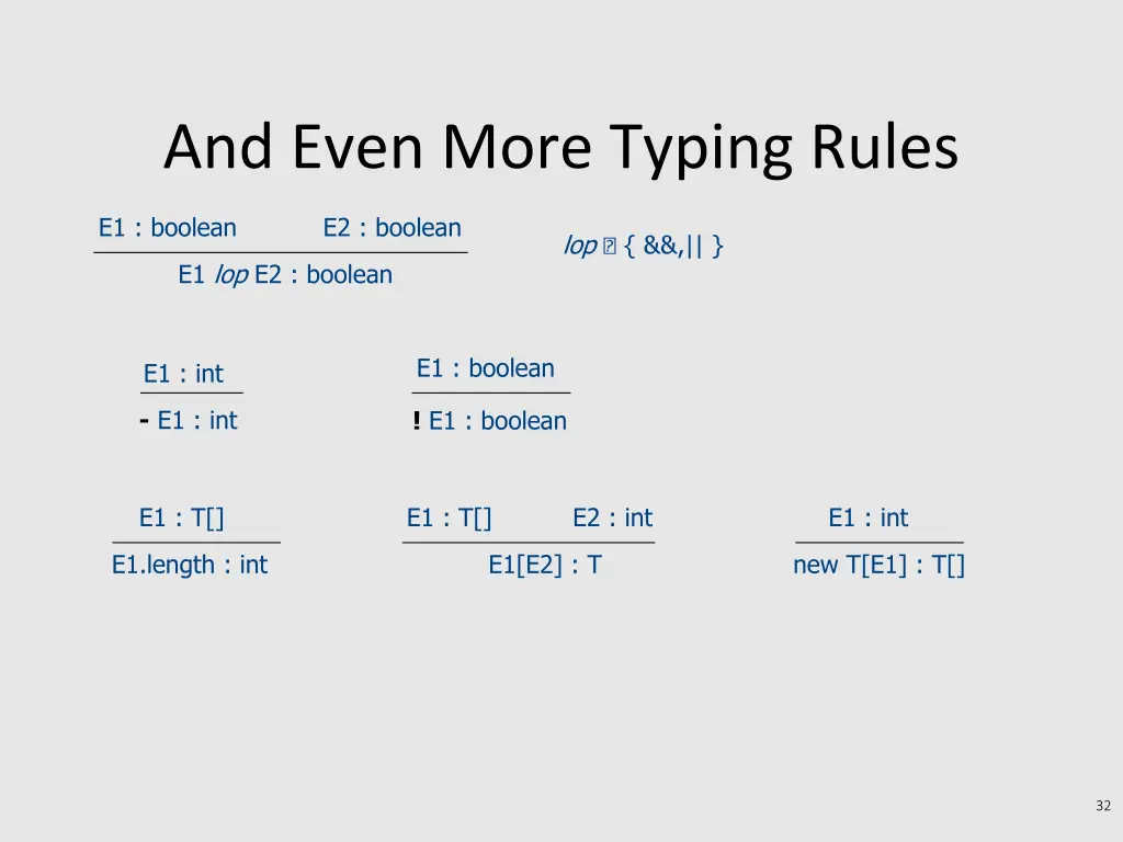 and even more typing rules