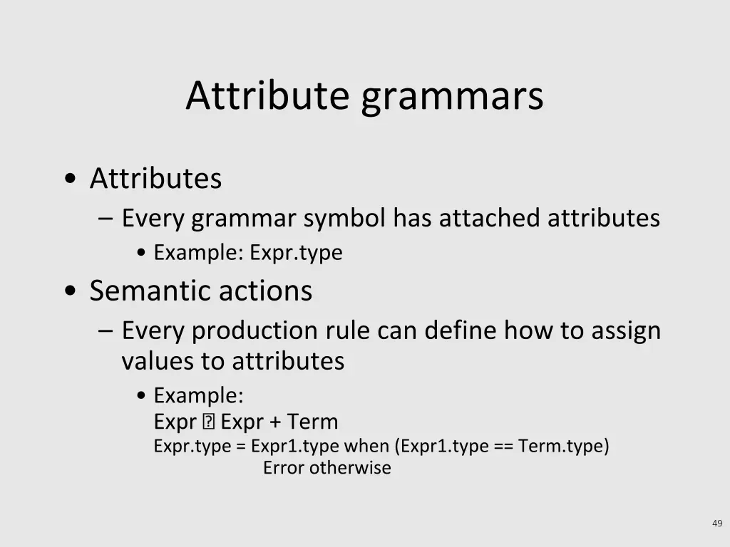 attribute grammars