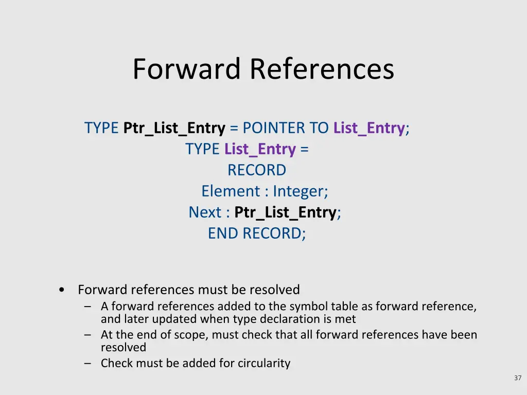 forward references