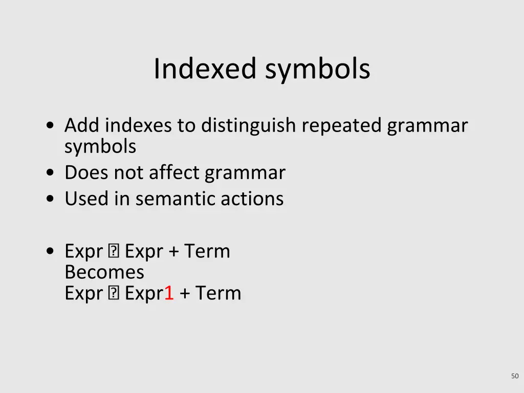 indexed symbols