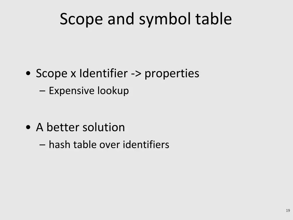 scope and symbol table