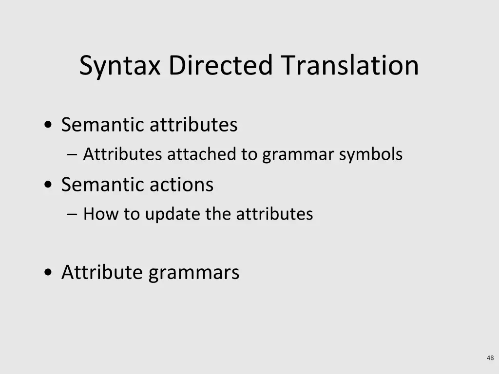 syntax directed translation