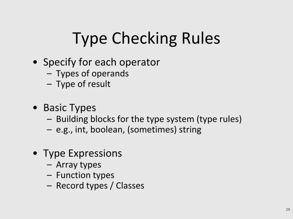 type checking rules