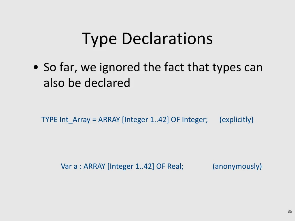 type declarations