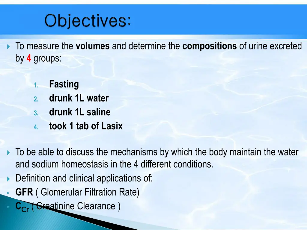 to measure the volumes and determine