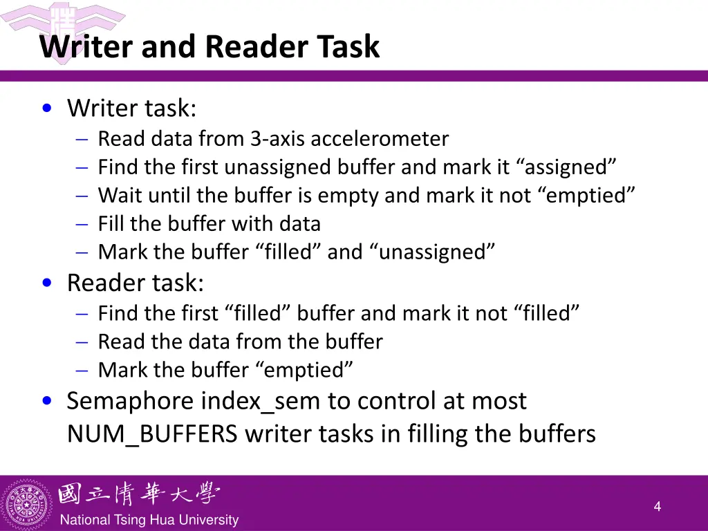 writer and reader task