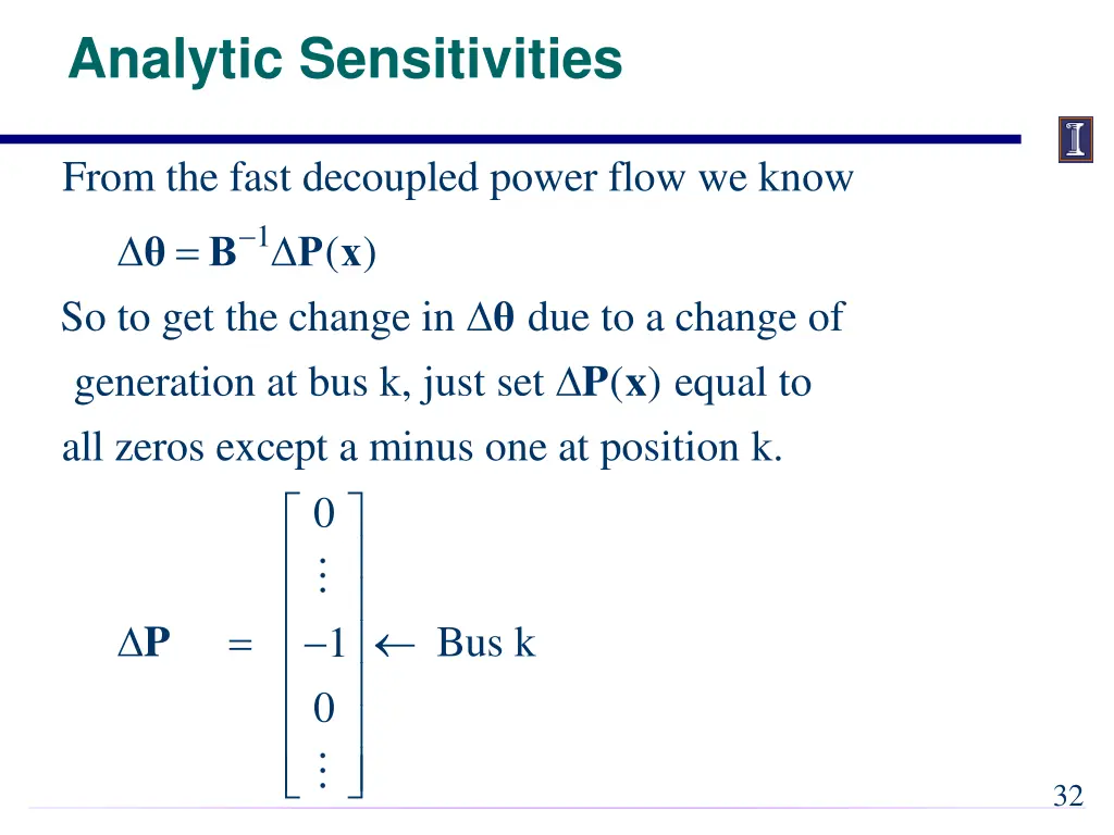 analytic sensitivities