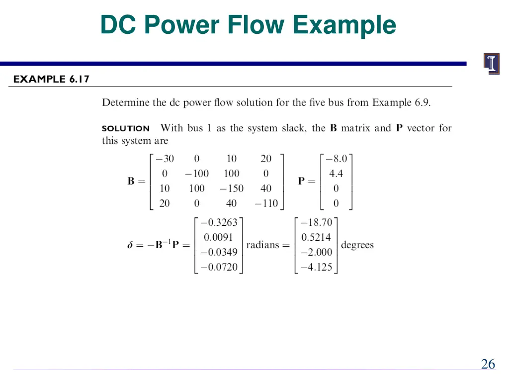 dc power flow example