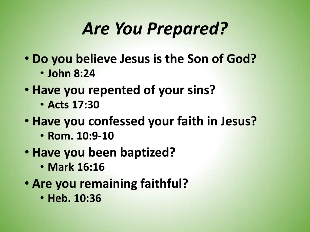 are you prepared