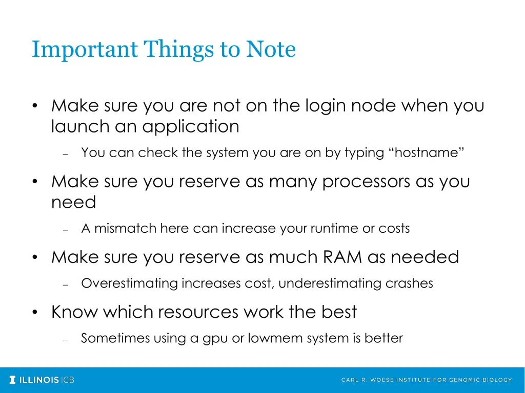 important things to note 1
