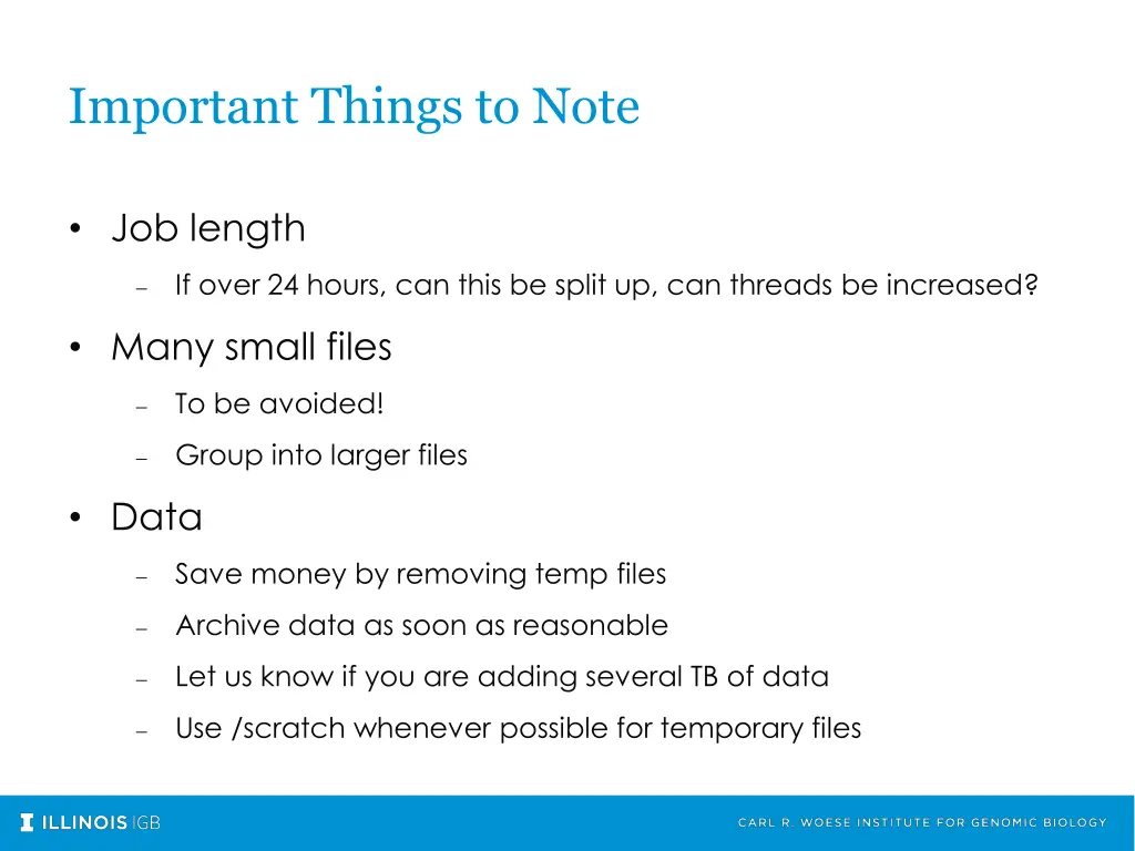 important things to note