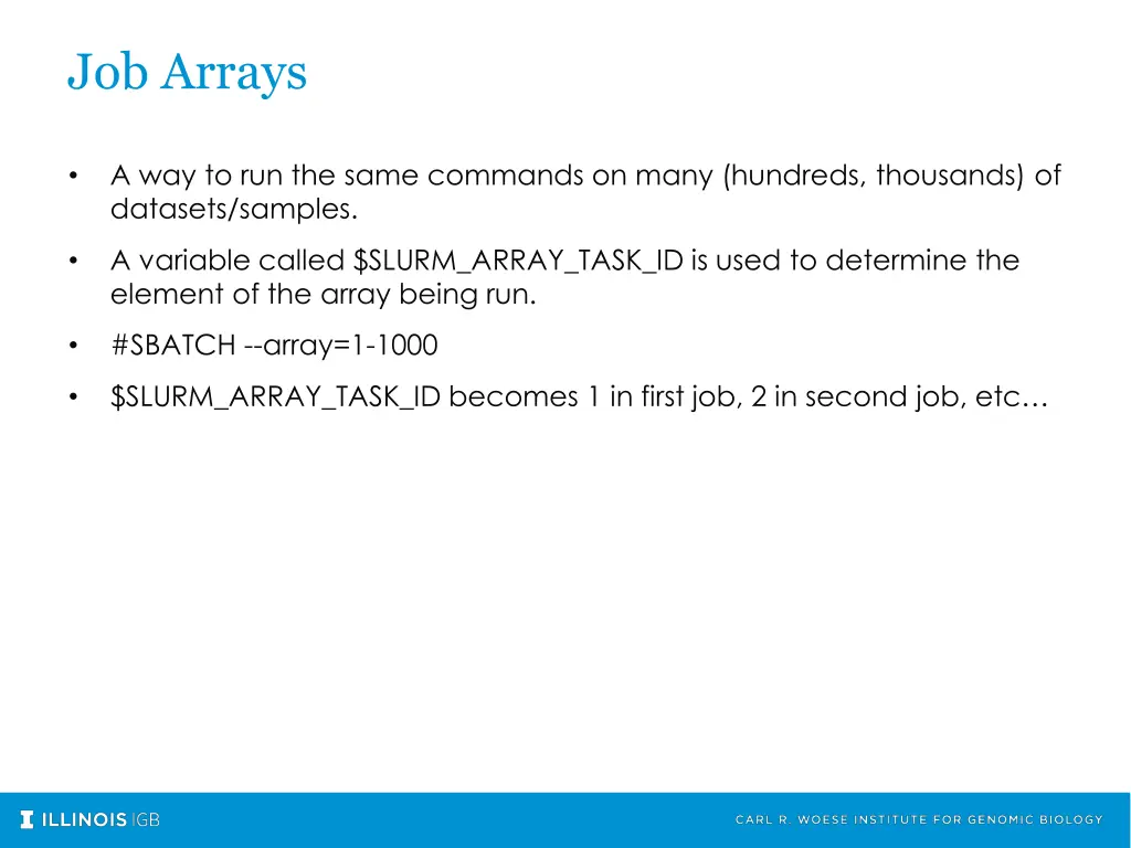 job arrays