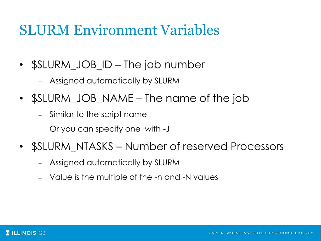 slurm environment variables