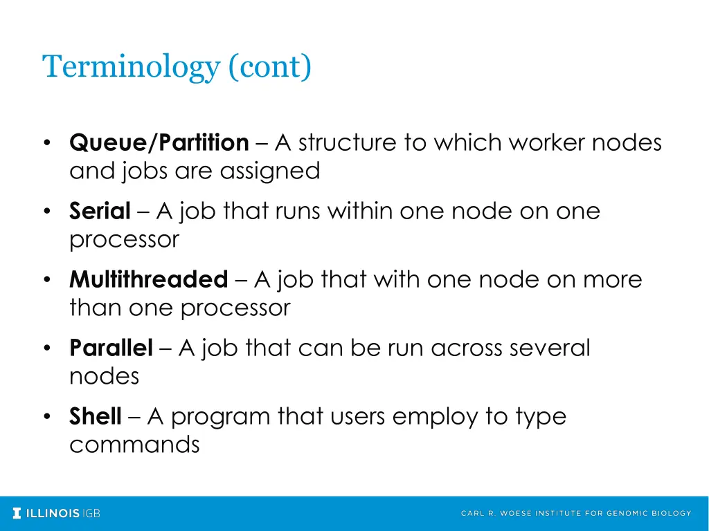 terminology cont