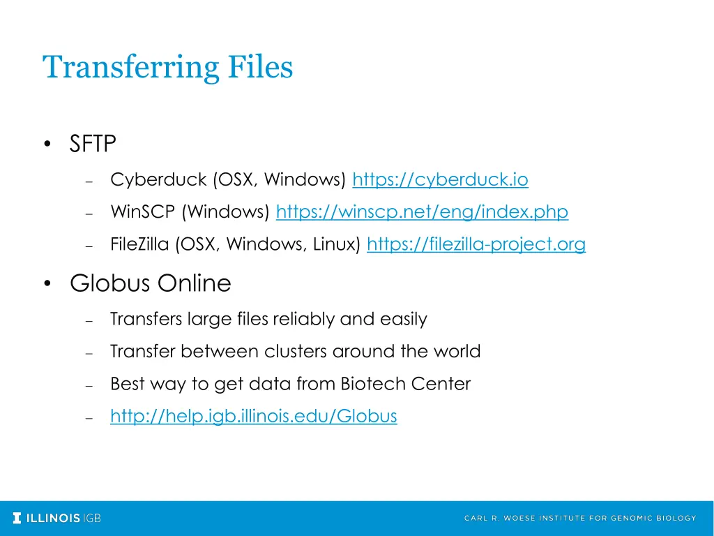 transferring files