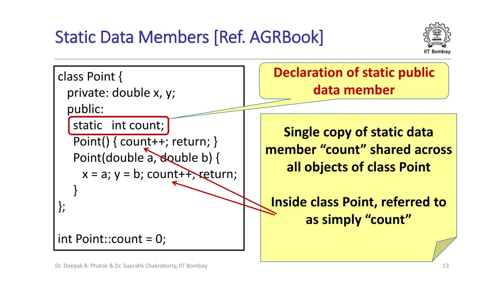 static data members ref static data members 1