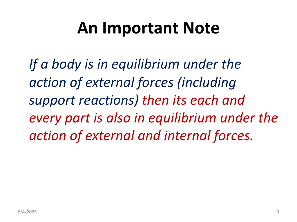 an important note