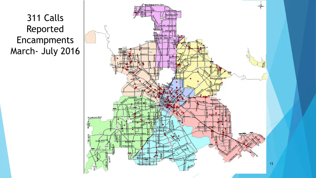 311 calls reported encampments march july 2016