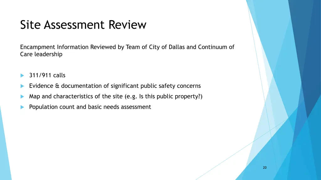 site assessment review
